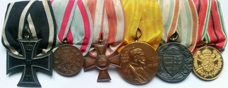 Germany WW1 Medal Group of Six on Bar